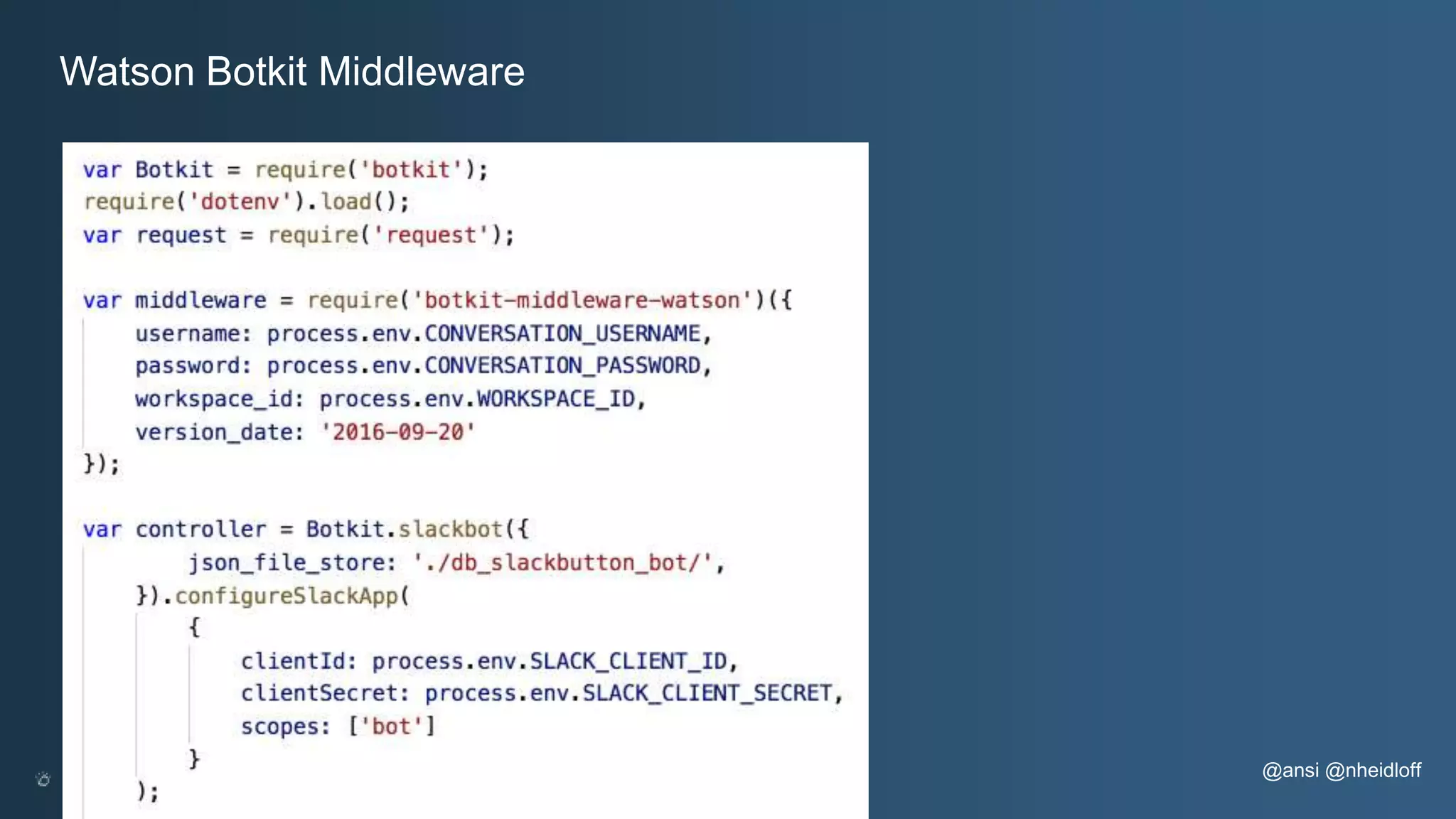 @ansi @nheidloff Watson Botkit Middleware