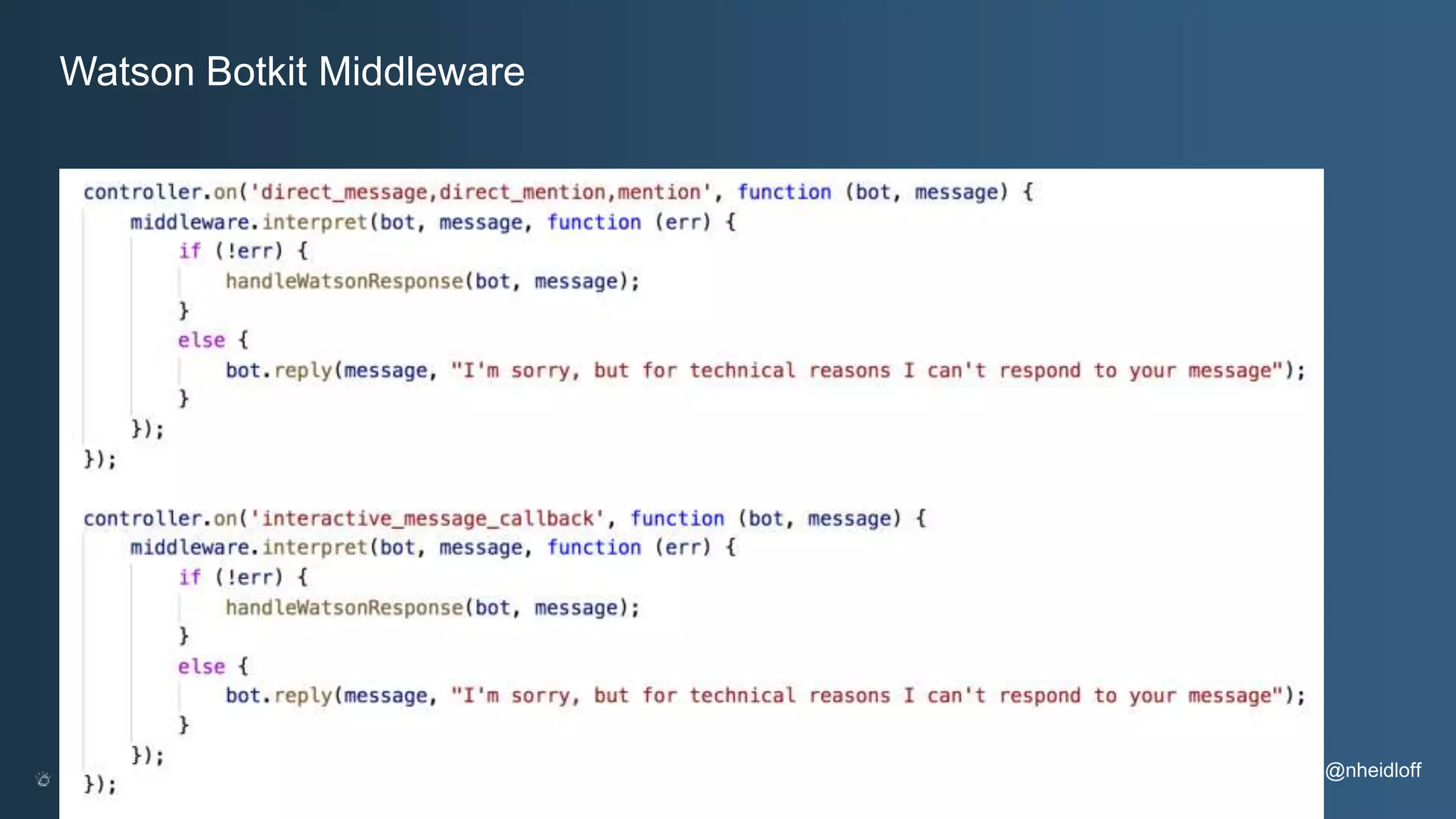 @ansi @nheidloff Watson Botkit Middleware