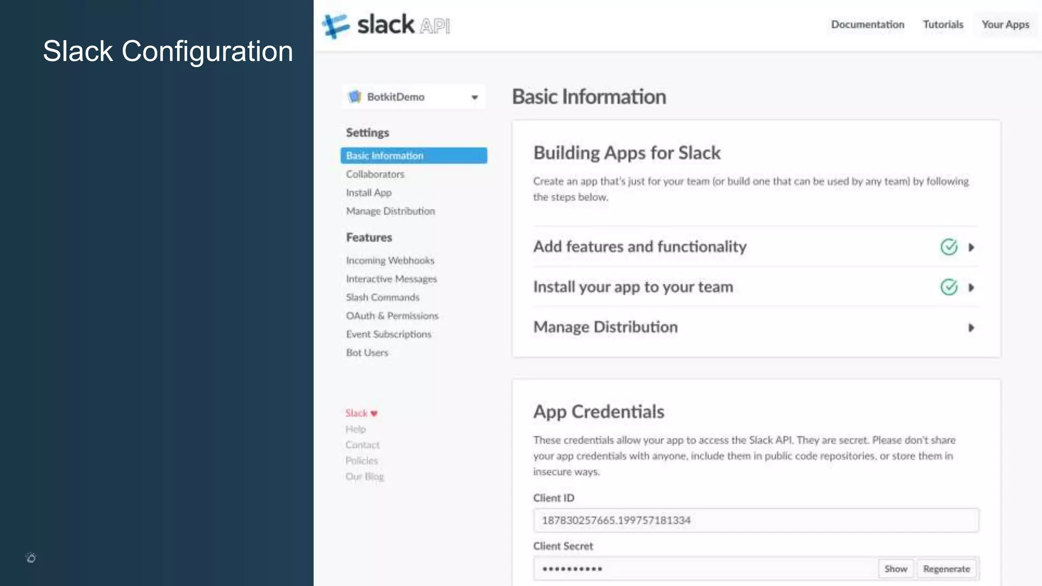 @ansi @nheidloff Slack Configuration