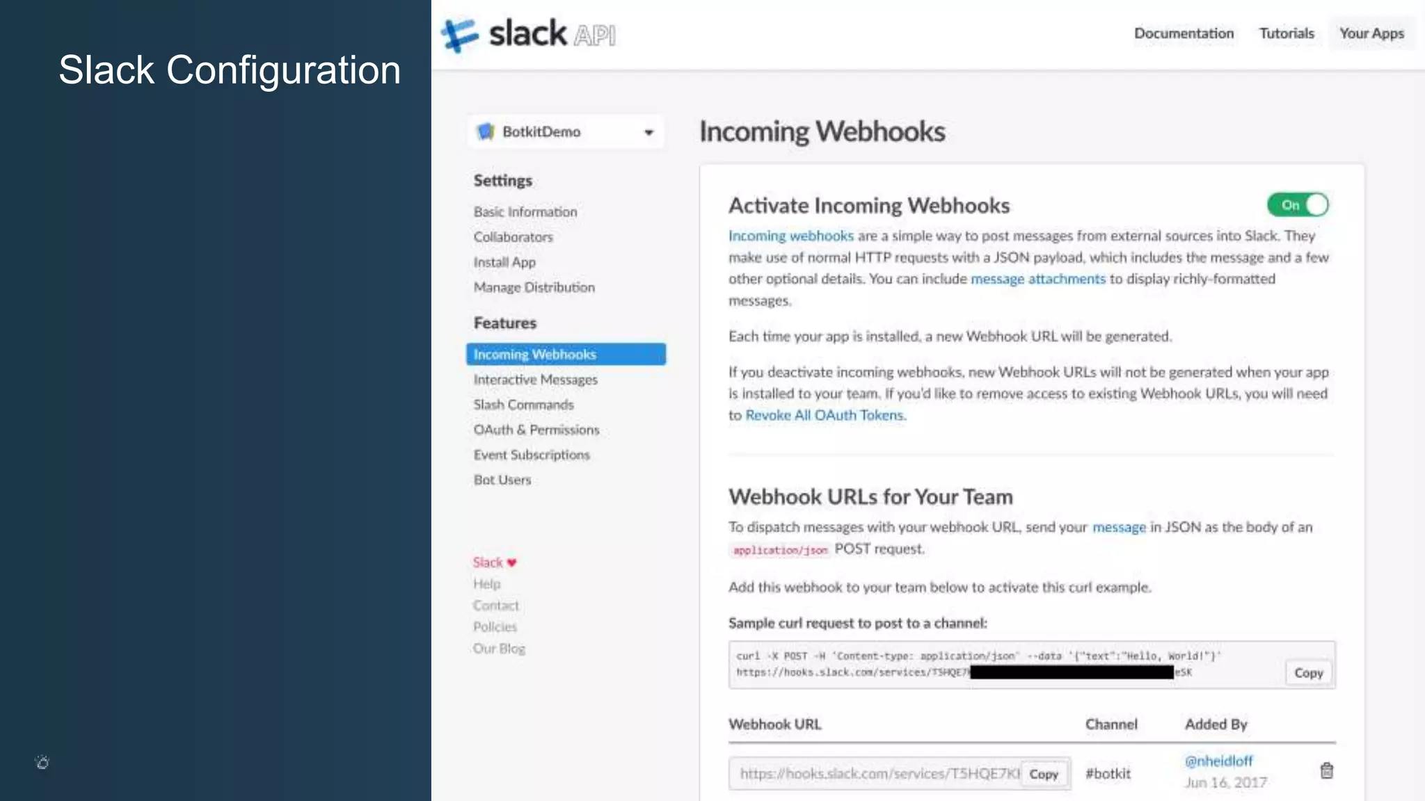 @ansi @nheidloff Slack Configuration