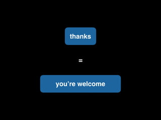 thanks
=
you’re welcome
 