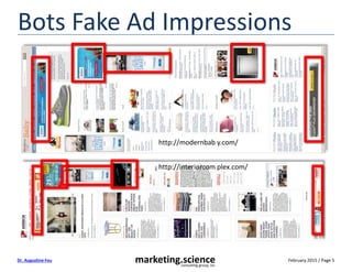 February 2015 / Page 5marketing.scienceconsulting group, inc.
Dr. Augustine Fou
Bots Fake Ad Impressions
http://interiorcom plex.com/
http://modernbab y.com/
 