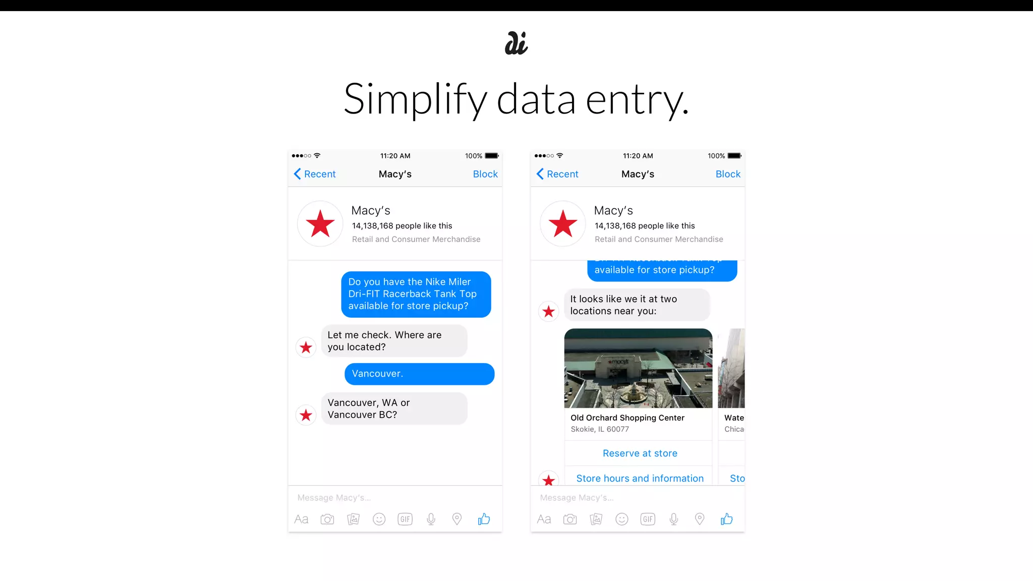 Simplify data entry.
 