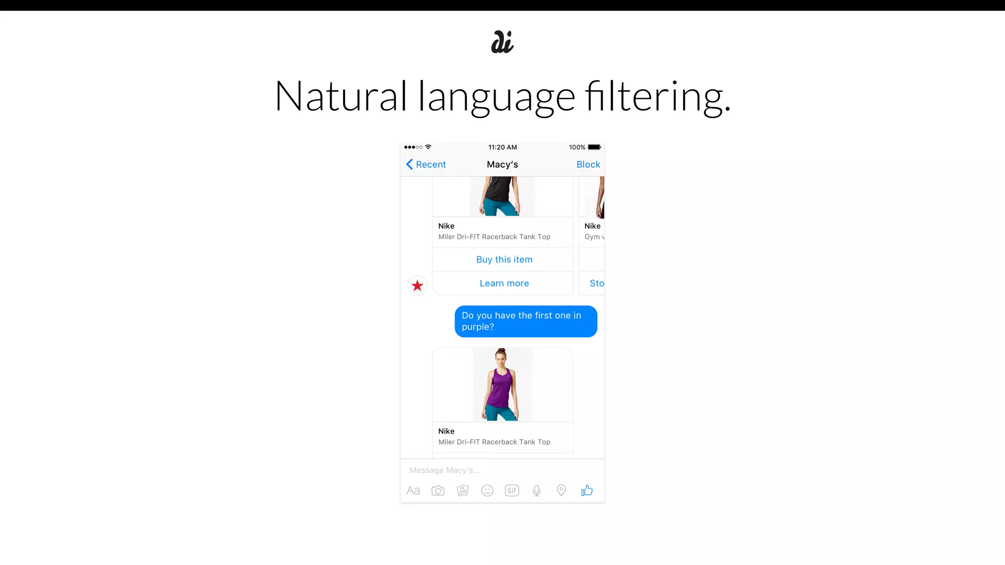 Natural language ﬁltering.
 