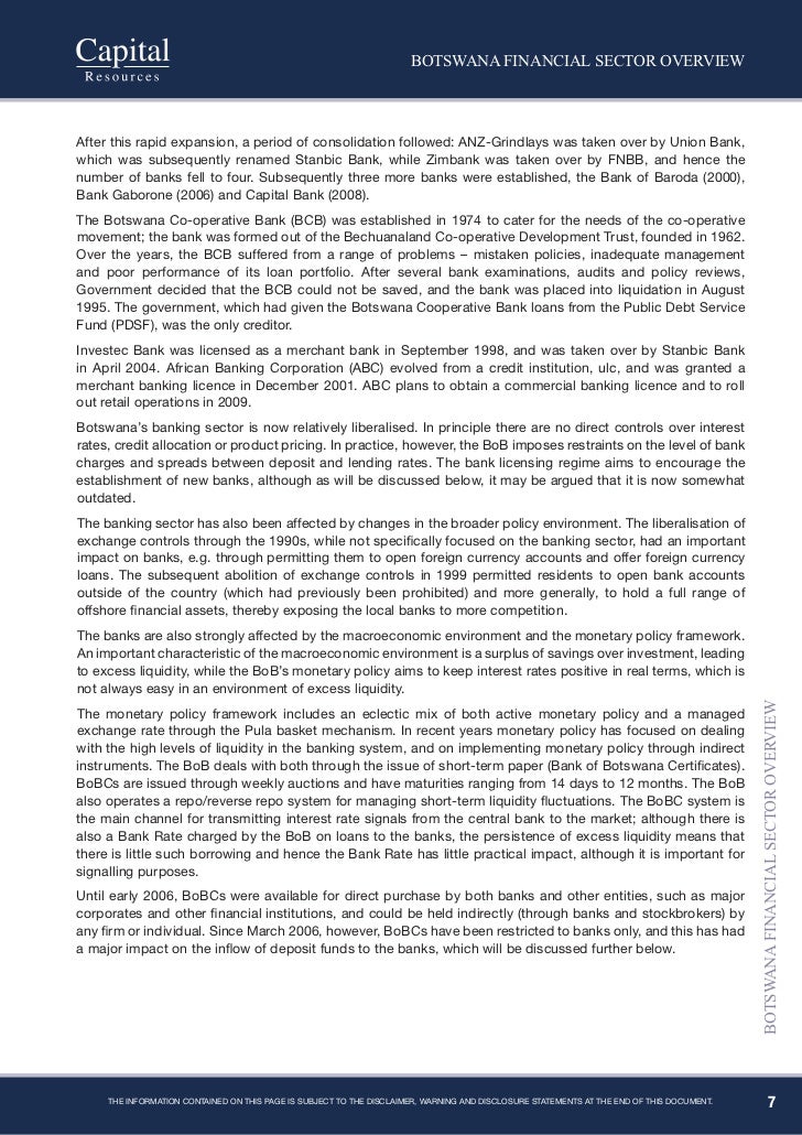 2009 Botswana Banking & Financial Sector Review (Capital ...