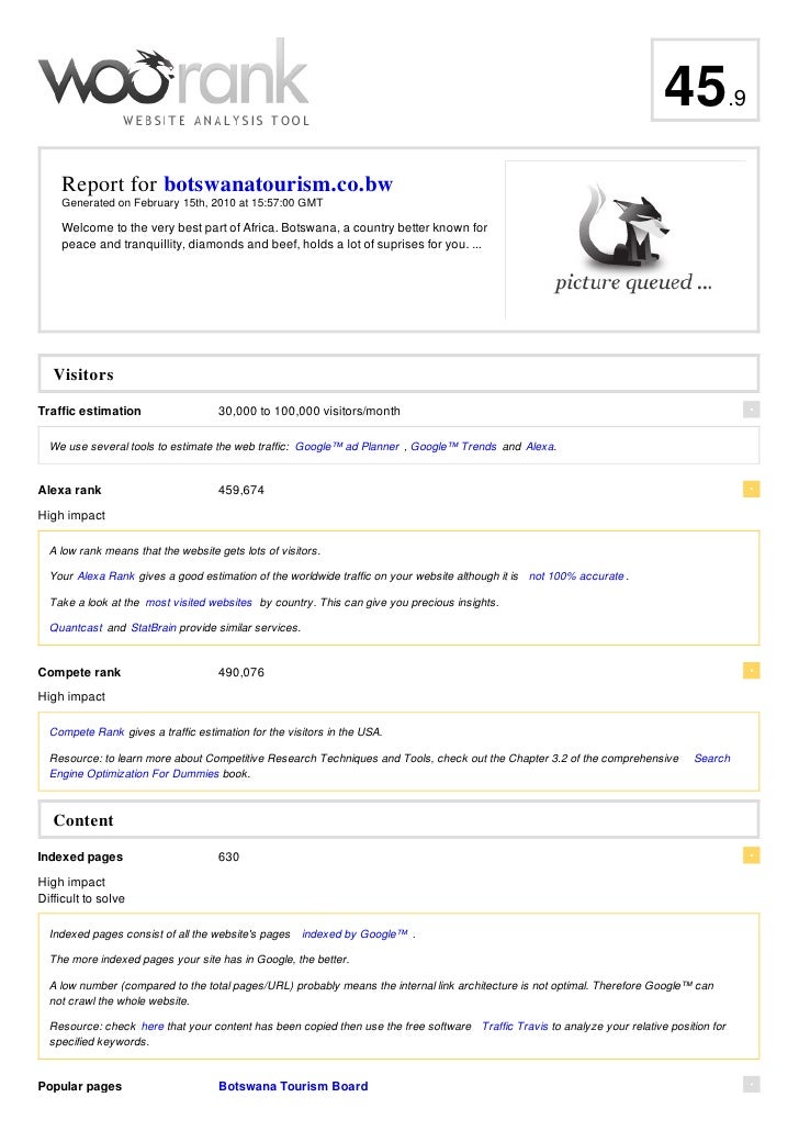 botswana tourism board website analysis