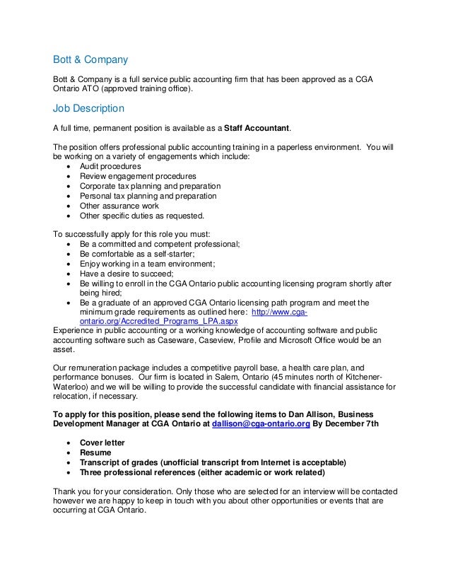 Staff Accountant Description Vorte