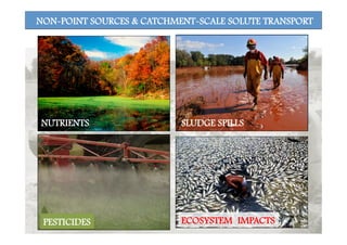 NON-POINT SOURCES & CATCHMENT-SCALE SOLUTE TRANSPORT
NUTRIENTS
PESTICIDES ECOSYSTEM IMPACTS
SLUDGE SPILLS
 