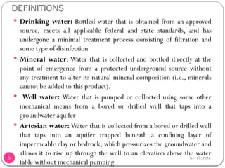 Water Defiations Comprehensive Overview of Bottled Water: Types, Sources, and Production ...