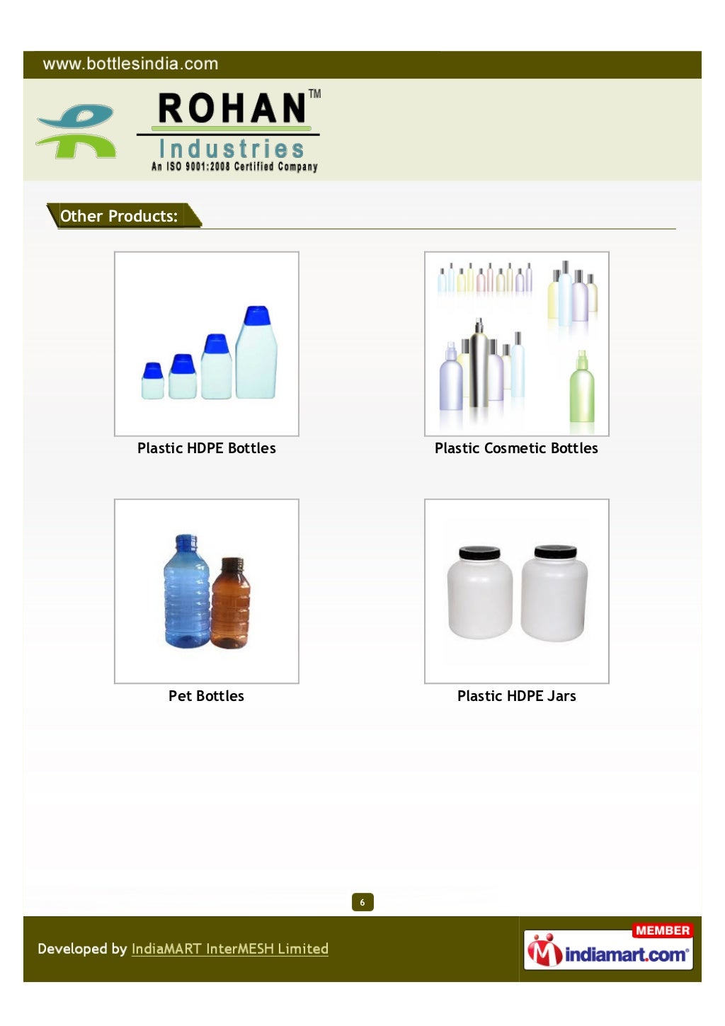 Rohan Industries, Pune, Plastic Bottles