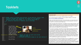 Tasklets
Gone since v4.1
Tasklets.
Not going anywhere,
anytime soon.
19
Mins
left
 