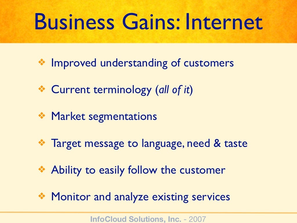 Business Gains Improved understanding