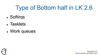 Bottom half in linux kernel | PPTX