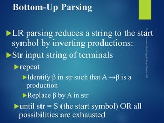 Bottom up parser | PDF