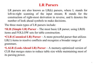 Comprehensive Overview of Bottom-Up and LR Parsing Techniques in ...