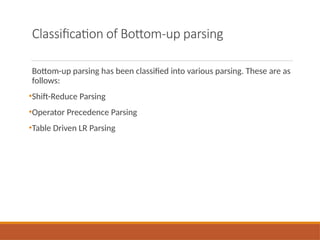 Bottom up Parsing Techniques.pptxBottom up Parsing Techniques.pptx