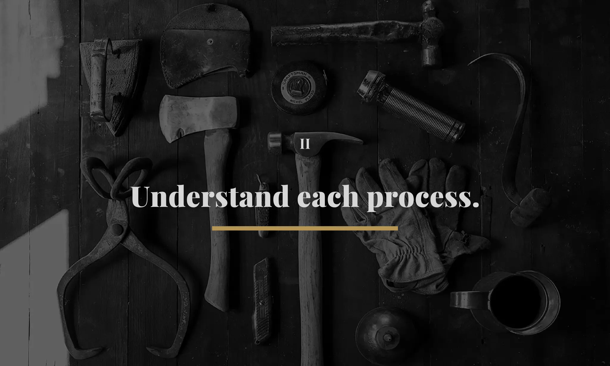 II 
Understand each process. 
 