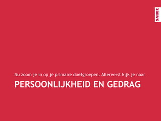 ORGANISATIEPERSPECTIEF: HOE BRENG JE DAT IN KAART?INTERNE & EXTERNE ANALYSE - analyseren organisatiestrategie & -beleid	- trends & ontwikkelingenSTAKEHOLDERINTERVIEWS MET BUSINESS, IT, HR, COMMUNICATIE ETC.