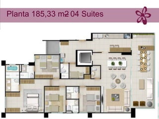 Planta 185,33 m2 04 Suites
               –
 