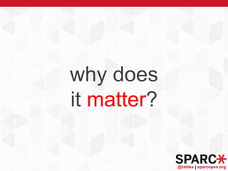 @txtbks | sparcopen.org
why does
it matter?
 