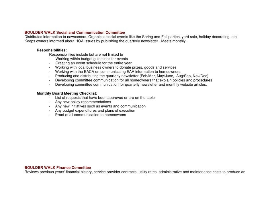 Nonprofit Board Info. Packet Example
