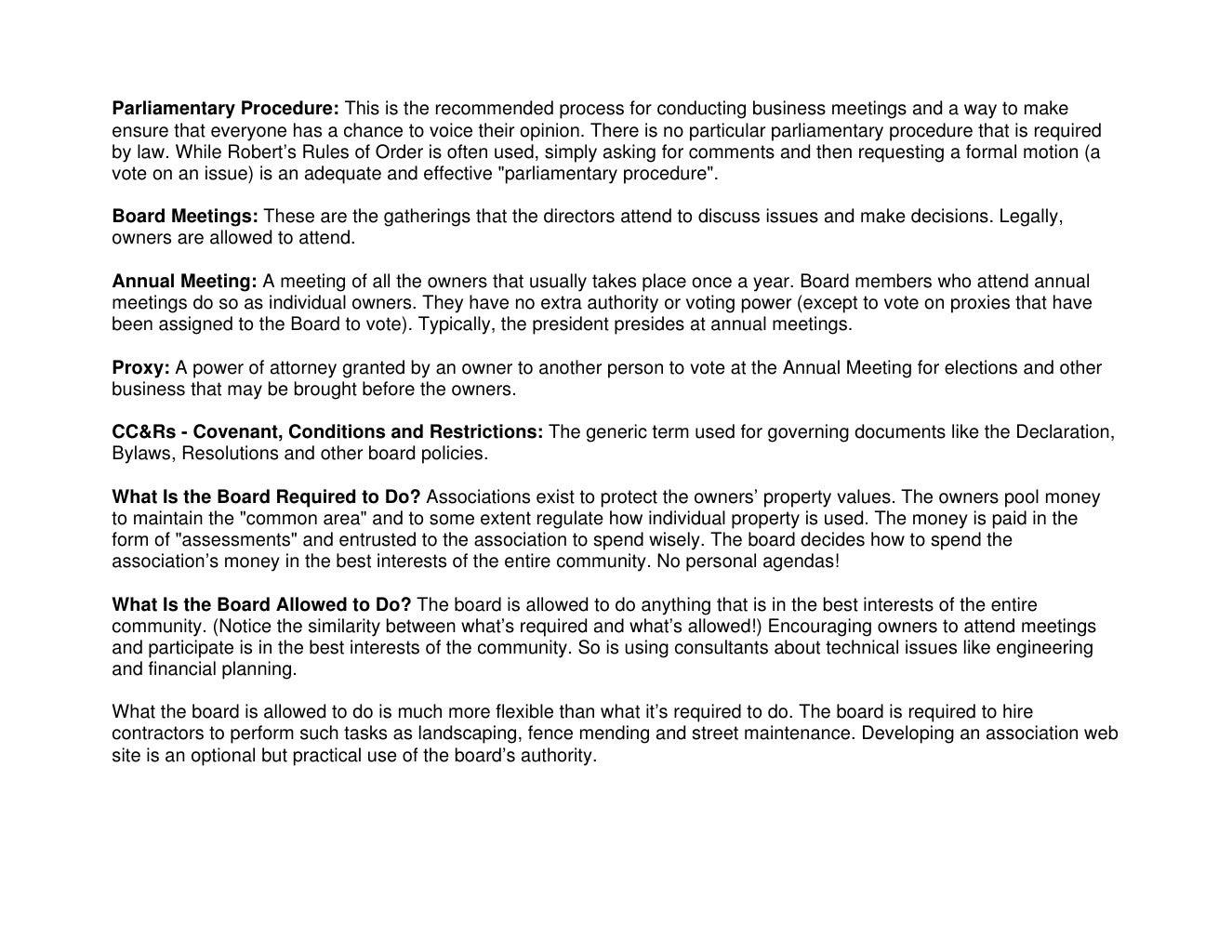 Nonprofit Board Info. Packet Example