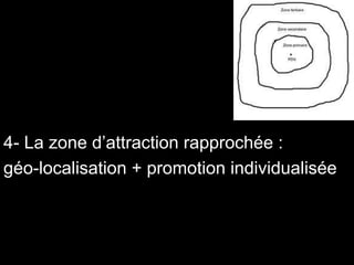 4- La zone d’attraction rapprochée :  géo-localisation + promotion individualisée 