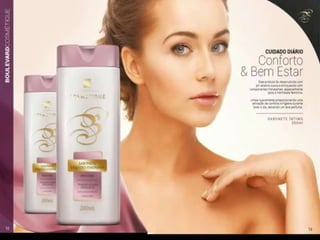 N O S S A S M A R C A S
A linha Absolut Nutrition foi criada com o
exclusivo complexo Q+C Repair System,
desenvolvido pela infusão de nutrientes como
a queratina e a creatina. A creatina funciona
como um potencializador da queratina natural,
auxiliando na reconstrução do fio ao mesmo
tempo que facilita a penetração desses
nutrientes e evita o efeito de saturação. Além
de restaurar o fio do cabelo, cria uma proteção
contra agressões químicas e climáticas
recuperando a massa capilar, evitando a
quebra, queda e ressecamento.
 