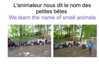 L'animateur nous dit le nom des
petites bêtes
We learn the name of small animals
 