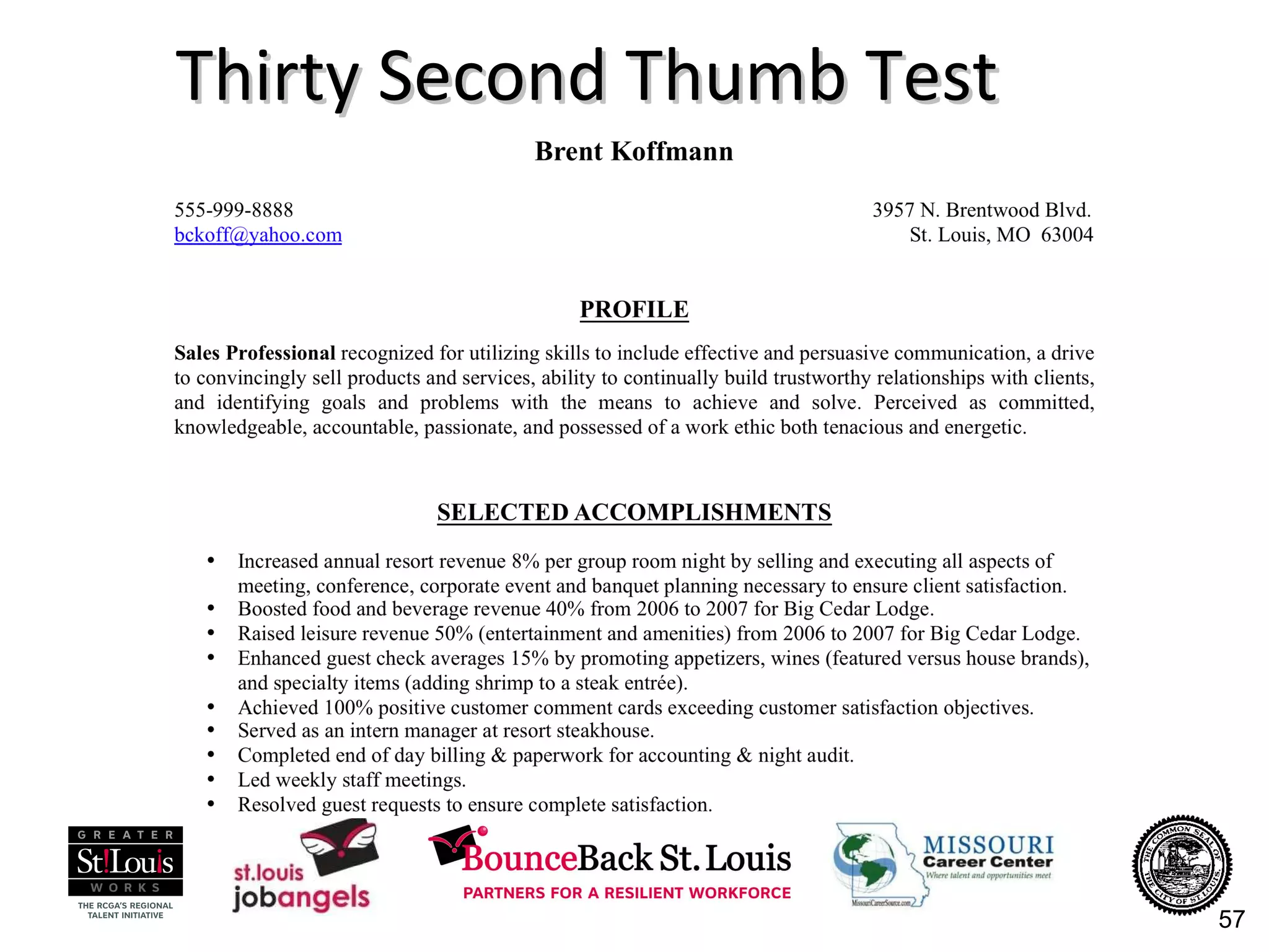 Thirty Second Thumb Test 