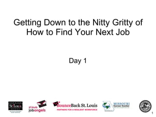 Getting Down to the Nitty Gritty of How to Find Your Next Job Day 1 