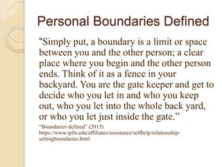 Boundaries for Everyday Life | PPT