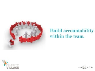 Build accountability
within the team.
 
