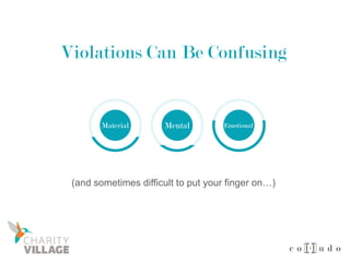 Violations Can Be Confusing
Material Mental Emotional
(and sometimes difficult to put your finger on…)
 