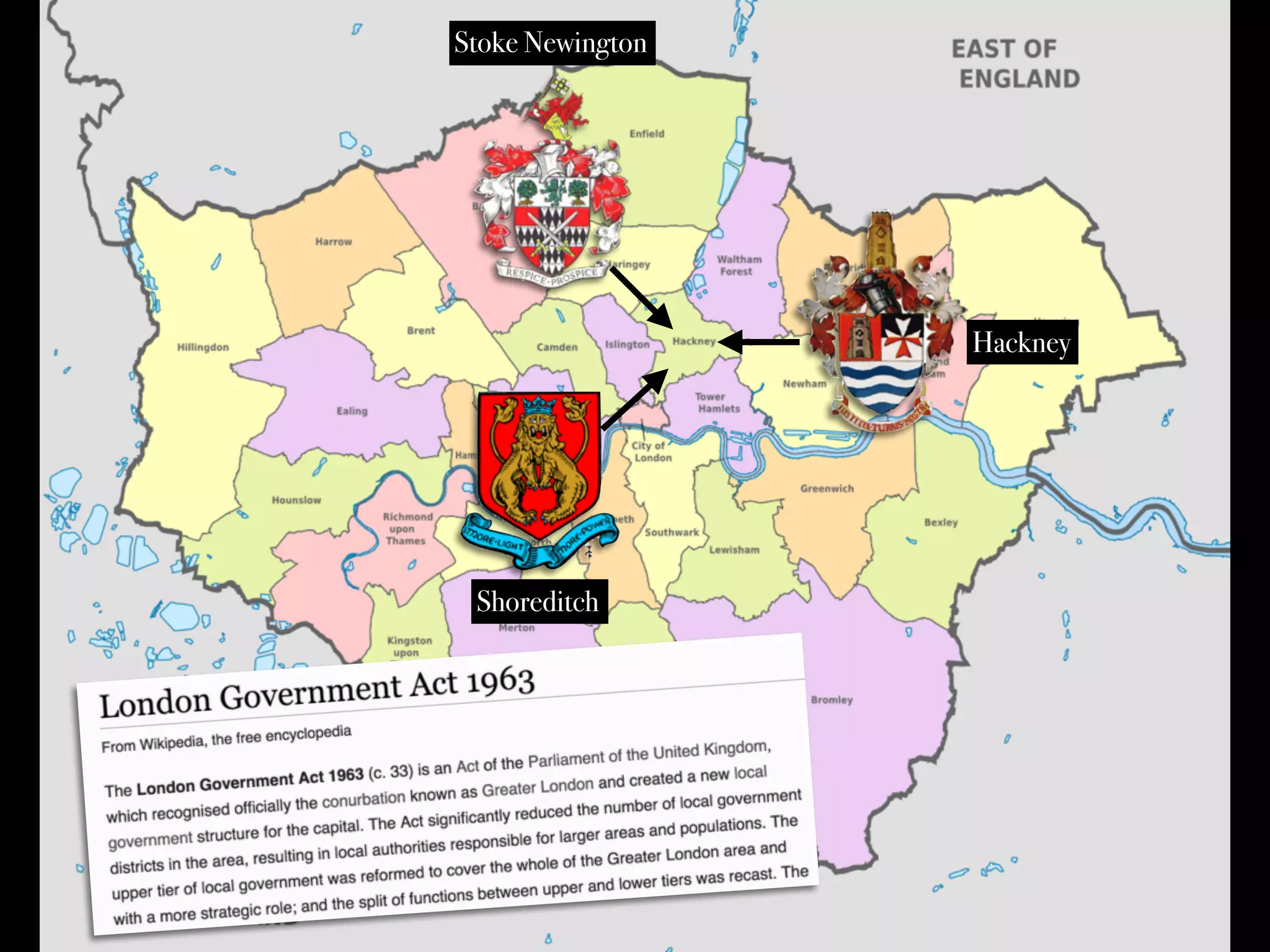 Stoke Newington
Hackney
Shoreditch
 