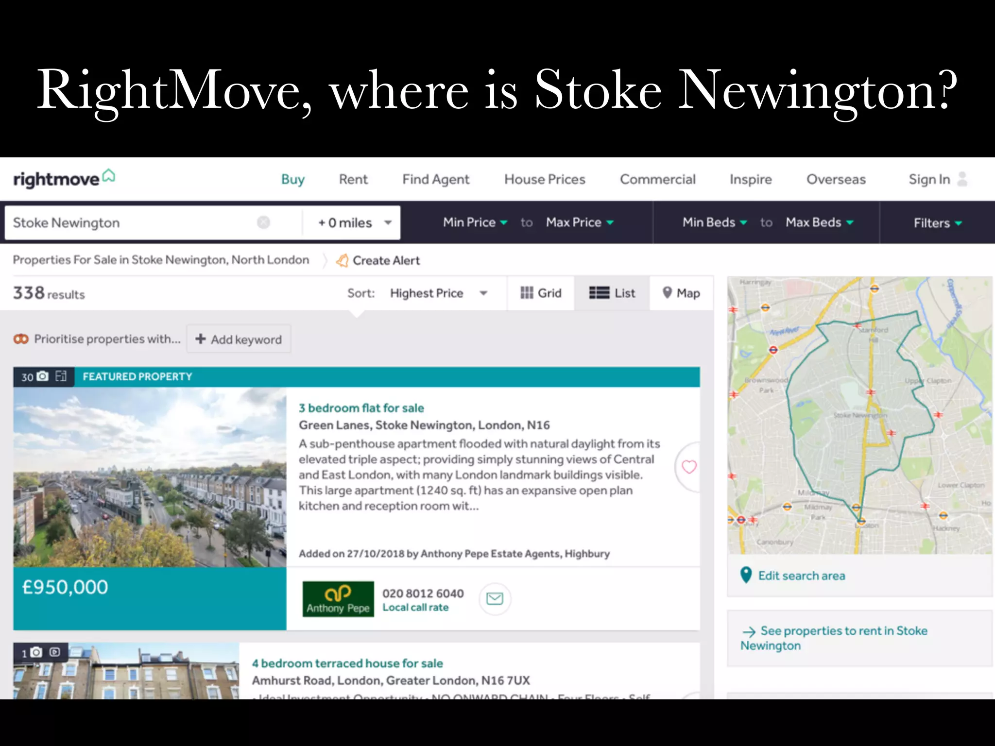 RightMove, where is Stoke Newington?
 