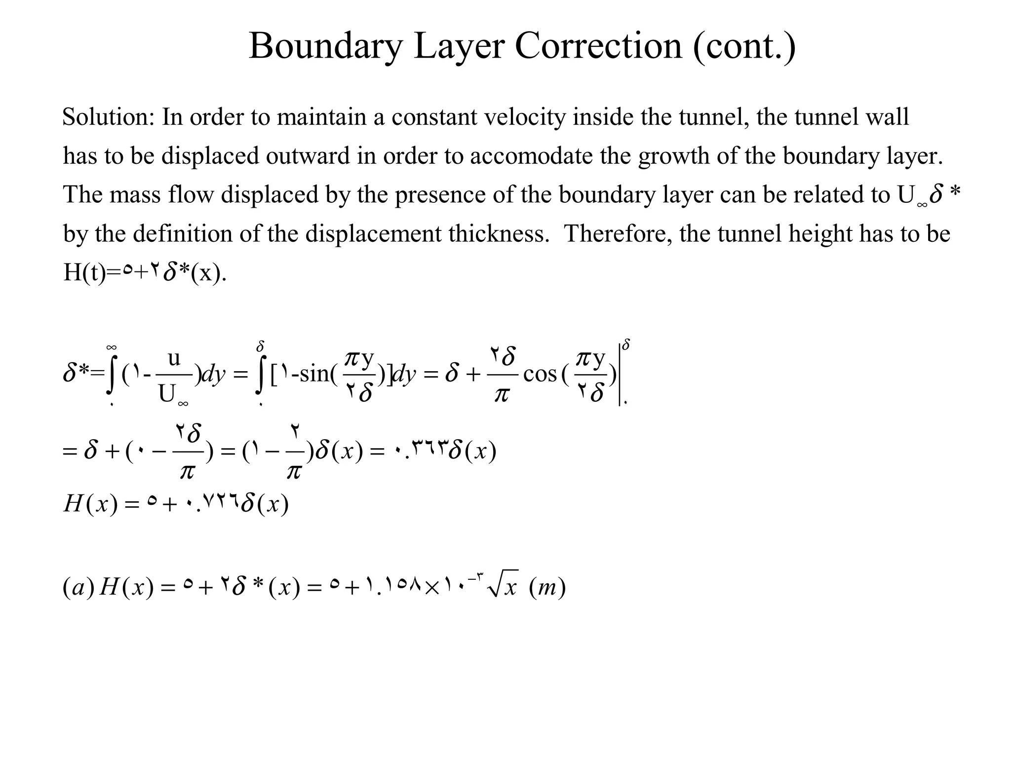 Boundary Layer Correction (cont.)