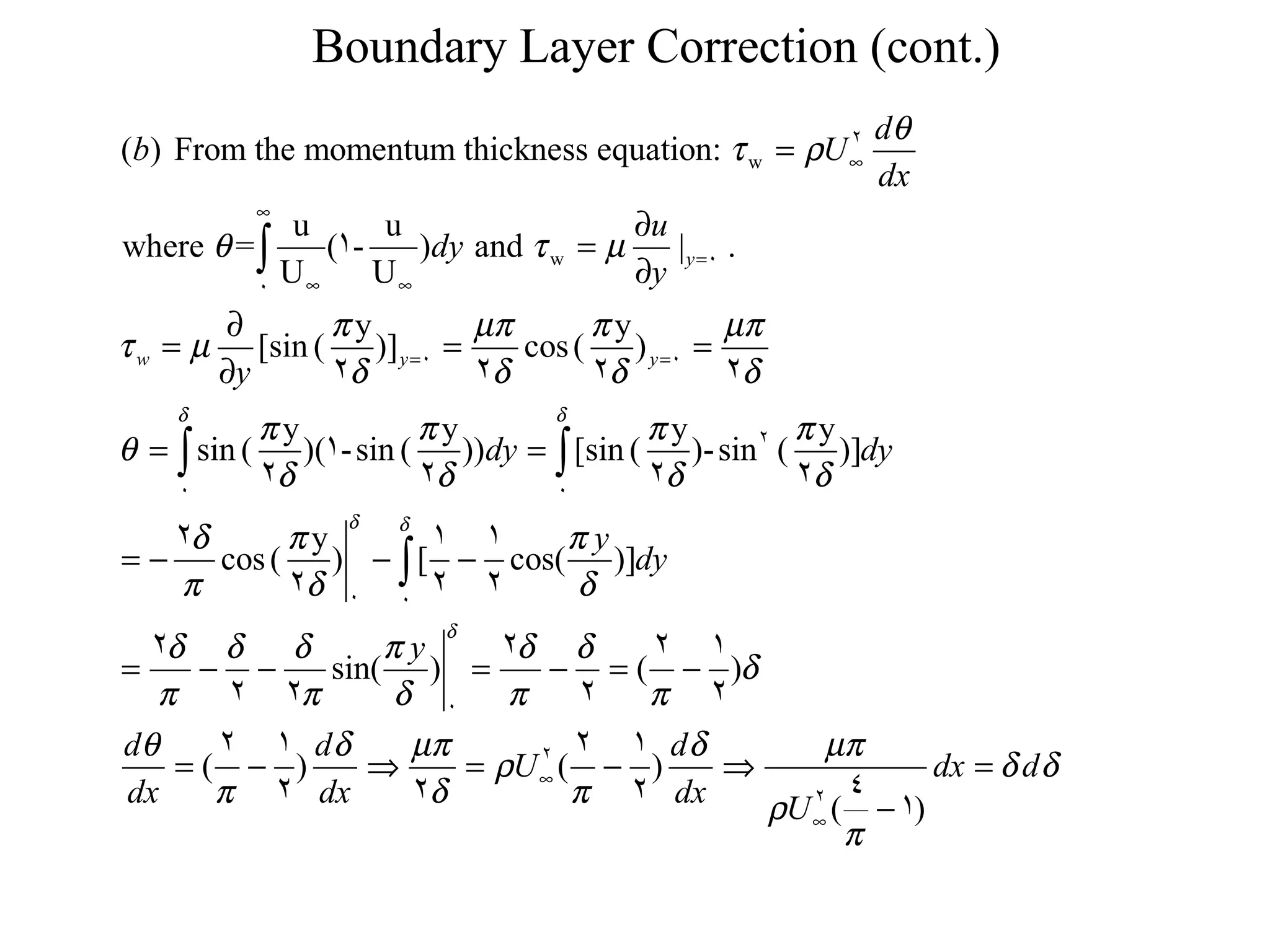 Boundary Layer Correction (cont.)