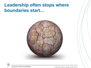 Center for Creative LeadershipLeadership often stops where boundaries start…