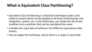 Boundary Value Analysis & Equivalence Partitioning with Examples (1) (2 ...