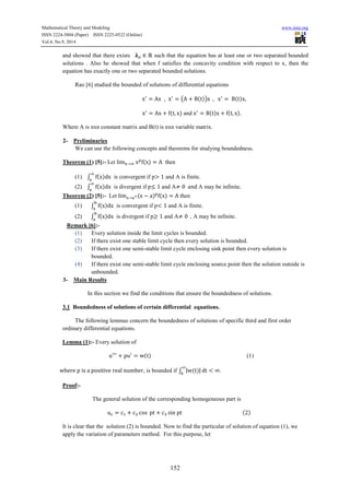 Bounded solutions of certain (differential and first order | PDF