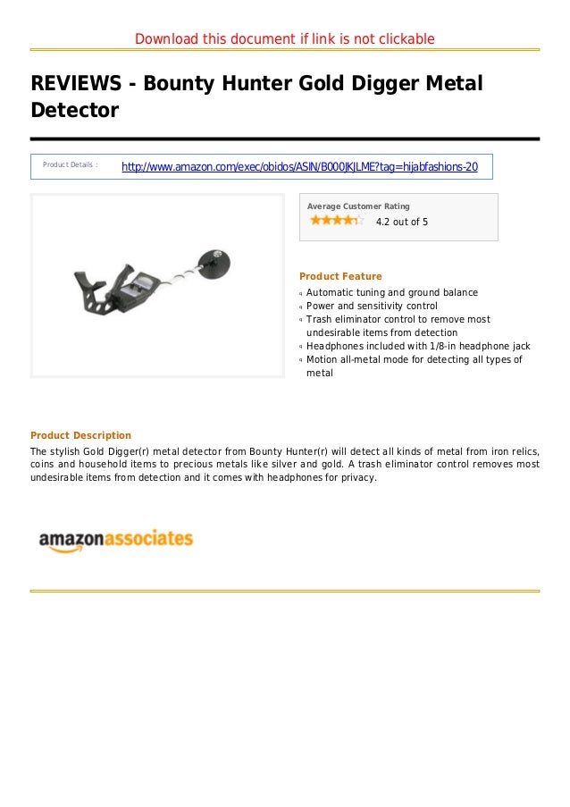 Bounty hunter gold digger metal detector