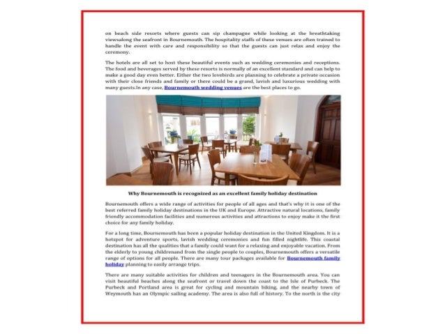 Bournemouth Family Holiday And Meeting Event Conference Civil Wedding