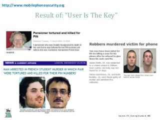http://www.mobilephonesecurity.org

Result of: “User Is The Key”

Sources: ITV, Evening Standard, BBC

 