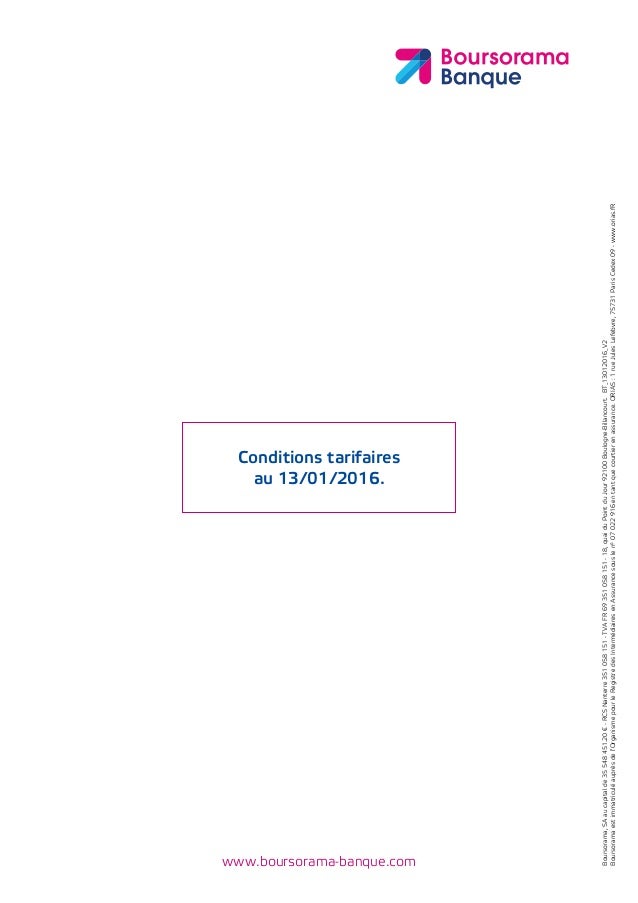 Boursorama Tarifs