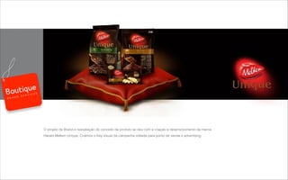 O projeto de Brand e reavaliação do conceito de produto se deu com a criação e desenvolvimento da marca
Harald Melken Unique. Criamos o Key Visual da campanha voltada para ponto de venda e advertising.
B R A N D S E R V I C E S
 