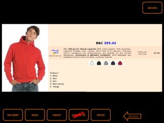 TEE-SHIRT PATCHCASQUETTESWEATPOLO PRECEDENT
ACCUEIL
Couleurs :
1 : Blanc
2 : Noir
3 : Gris
4 : Bleu marine
5 : Rouge
SOON
 