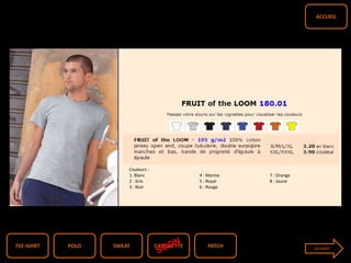 TEE-SHIRT PATCHCASQUETTESWEATPOLO SUIVANT
ACCUEIL
Couleurs :
1: Blanc 4 : Marine 7 : Orange
2 : Gris 5 : Royal 8 : Jaune
3 : Noir 6 : Rouge
T1
 