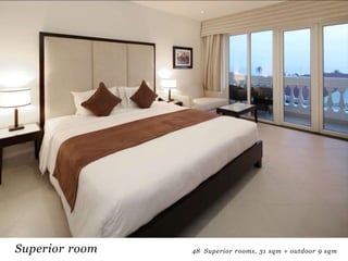 Superior room

48 Superior rooms, 31 sqm + outdoor 9 sqm

 