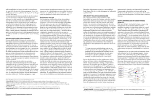 andre mediekanaler? En relativt stor andel av respondentene                         arenaer storparten av målgruppene befinner seg i. Det er sam-             Søkeloggen til din bedrifts nettsider er et viktig redskap å                  differensiering av innhold er ikke nødvendigvis motstridende.
har sendt SMS til radio eller til fjernsynsprogram. Her er hele                     tidig en stor del av befolkningen som leser innhold på tekst-tv;.         bruke hyppig. Både for å se folks søkebegreper, på brukeratferd               Organiseringen bak innholdet må derimot spille på lag.
befolkningen på banen, og ikke bare de yngste, selv om de også                      ”Internett- og mobilnyheter til tross: 1,2 millioner nordmenn             og webstatistikk.                                                             Slik du kan handle på Amazone.com og få varen din sendt fra
her er de mest aktive.                                                              holder seg oppdatert via NRKs tekst-tv hver eneste dag”.10                                                                                              en rekke ulike utsendingssteder. Du får boka kjapt i postkassen
Hvordan kan innhold utformes spesifikt for de ulike mediene?                                                                                                  SØMLØSHET MELLOM SALGSKANALENE                                                åkke som.
Vi ser for eksempel at stadige flere fjernsynsprogrammer                            Bli bestevenn med søk                                                     Det å integrere kanalene og skape sømløshet er ikke
reklamerer for unikt materiale som er tilgjengelig på nettsidene                    Men hvordan kan folk finne fram til deg, dine produkter                   nødvendigvis det samme som å integrere innholdet i kanalene.
deres. Er det fornuftig å tenke ulikt innhold på de ulike                           og din informasjon dersom de ikke har kjennskap til din                   Papiravisenes død kan på mange måter være et eksempel på                      SKAFFE INFORMASJON OM KUNDETYPENES
mediekanalene? Data fra Norsk Monitor viser at folk går på                          nettadresse? Vi har spurt om folks kjennskap og fortrolighet              nettopp dette. Fremfor å tilby ulikt innhold i ulike medie-                   LOJALITET
nettet for å se tv-program eller lytte til radioprogram som                         til å bruke søkemotorer, og vi ser at søkefunksjonalitet er               kanaler så har nettavisene vært gratisversjoner av den trykte                 Bruk og utvikling av teknologiske løsninger er en gjensidig
de gikk glipp av i sanntid. Dette betyr at det både bør være                        godt kjent blant folk og brukes hyppig. I 2006 ble begrepet               versjonen. Det viste seg å være en dårlig strategi. Tvert om kan              læringsprosess. Når nye fenomen dukker opp har vi
innhold som kun er tilgjengelig fra internettsidene dine, men                       google tatt inn Oxford English Dictionary som et verb med                 det nettopp være en fornuftig strategi å differensiere innholdet              mennesker en tendens til å bruke kjente rammer for å forstå
også at innhold som er vist andre steder bør være tilgjengelig                      beskrivelsen;”To search for information about (a person or                fremfor å integrere, slik at du tilbyr unikt innhold i de ulike               og tilegne oss dem. Dette gjelder også bruk av ny teknologi;
herfra. Å utvikle spill som er tilgjengelig fra nettsidene viser seg                thing) using the Google search engine11”. Det sier en del om              kanalene dine. Isteden kan du ha et fokus på synergien                        ”When confronted with new technology, individuals try to
også å være noe brukere på tvers av aldersgruppene benytter seg                     viktigheten av søkeatferd når det har blitt tatt opp i en                 mellom de ulike kanalene, uansett om du selger grønnsaker til                 understand it in terms of their existing technological frames,
av. Spill som formidler av innhold kan derfor være en fornuftig                     anerkjent ordbok som et eget begrep. Det understøtter at søk              alle eller vil nå frem til smalere brukergrupper med budskapet                often augmenting these frames to accommodate special aspects
strategi.                                                                           er en hyppig handling hos folk. Hva betyr dette for deg og                eller produktet ditt. Et eksempel som kan understreke dette er                of the technology”16. Det er utfordringer knyttet til å få hele
                                                                                    din bedrift? Det betyr at du bør følge med på din virksomhet              det siste på teknologitrendfronten; mobile applikasjoner, som                 befolkningen til å endre sine teknologivaner, selv om det viser
Hvordan skape trafikk til dine nettsider?                                           og organisasjons digitale omdømme i søkemotorene. For det                 er programvare du kan kjøpe og laste ned til din mobiltelefon.                seg at eldre samfunnsborgere kom på den teknologiske banen
Hvordan skal du få folk til å komme til nettsidene dine?                            første må du være godt tilstede i søkemotorenes indeksering,              i Applebutikken finnes mer enn ett hundre tusen forskjel-                     raskere enn antatt. Holdningsendring tar tid, men det er mulig.
Hvor skal du annonsere for produkter og tjenester som er                            ved både være nøye med å merke ditt innhold med gode                      lige applikasjoner til din mobiltelefon. Men innholdet og                     Røykeloven er et eksempel på dette. For å få en forståelse av
tilgjengelige på Internett? Hvilke brukertendenser har folk for                     nøkkelord (metadata) som gir treff og ved å forsøke å få andre            utformingen av slike applikasjoner har også måttet tåle en del                hvor du bør starte kan det være fornuftig å se hvordan folks
å oppsøke nettadresser de har sett annonsert? Om vi ser på                          til å peke til nettopp dere12. Du må tenke at innhold vil kunne           kritikk;                                                                      faktiske bruksmønstre ser ut. Og fra pedagogikken kan vi
de mest aktive brukerne på dette området (de som har foretatt                       nås fra mange ulike inngangssider og produsere innhold med                                                                                              bruke tanker om positiv forsterkning – bygge rundt det men-
denne handlingen mer enn to ganger) kan vi se at annonsering                        dette i tankene. Du bør i tillegg vurdere om folk selv skal få                 ”- I mange styrerom og markedsavdelinger råder nå noe                    nesket mestrer og er god på. Verdilandskapet er til god hjelp
gjort gjennom arenaer som plakater, brosjyrer og annonser er                        merke (tagge) innhold med nøkkelord fordi det gir flere for-                   vi kaller apps-hysteri. Vi ser ofte at applikasjoner som blir            her.
det største referansepunktet for folk på spørsmålet om de noen                      trinn; ”Tagging is likely to go mainstream because it empowers                 markedsført som noe kjempekult ikke inneholder noe nytt,                  Landskapet sier noe om hvilke verdier og holdninger du bør
gang har forfulgt informasjon gitt om en nettadresse eller                          readers, it is social and it has business benefits”13. Ved å åpne for          har dårlig datakvalitet og dårlig design. Så ender appen                 spille på lag med for å få din målgruppe engasjert. Verdiene
tjeneste. Som en god nummer to er annonsering av nett-                              at brukeren selv kan merke innhold med egne begreper vil dere                  med to stjerner i App Store og bedriften med svekket                     påvirker i sterk grad handlingsvalg og adferd, hvilket gjør
adresse formidlet gjennom fjernsynsprogram, dernest gjennom                         få et innhold som reflekterer folks forståelse av hvordan ulikt                omdømme” sier Jonas Feiring til DN 27.mars 2010.”                        kunnskap om verdimønstre sentralt når adferd skal analyseres,
reklame. Det er også en gruppe som oppsøker nettadresser som                        innhold er relatert til hverandre – og dere vil treffe flere14.                                                                                         forstås og påvirkes17. Verdikartet er grovt delt inn i fire stereo-
er nevnt på radioen.                                                                For det andre henger ditt digitale omdømme sammen med                     Jeg tror ikke kontekstene som disse applikasjonene Feiring                    typer, hvor hver stereotype igjen har noen fellestrekk og typiske
Hvilke andre arenaer bør du trekke inn og vurdere i                                 hva folk får treff på når de søker etter informasjon om deg og            nevner, skal brukes i alltid er tilstrekkelig gjennomtenkt.                   kjennetegn. Kjennetegnene er sentrert rundt tre ytterpunkter;
utformingen av din flerkanalstrategi for å henvende deg til                         dine tjenester. Hva kommer opp når folk søker på dere? Og er              Sølvi E. Suongir understreker i sin blogg at et godt bruker-                  å ha, å være og å tilhøre. Nedenfor er de ulike grovt inndelte
målgruppene der de er? Annonser på tjenester som tilbyr bred-                       presentasjoner av din virksomhet i samsvar med hvordan dere               grensesnitt, stor nytteeffekt og at det eksisterer et behov er                aldersgrupperingene plassert i Norsk Monitors verdilandskap;
båndstelefoni og IP-telefoni som Skype etc er definitivt ikke                       ønsker å fremstå i søketreff? I tillegg bør alle jobbe for å ha et        suksesskriterier for slike applikasjoner15. At applikasjonen må




                                                                                                                                                                                                                                                                                                                                                                                                Verdikart[Tyngdepunkter] DIM 1*2. Norsk Monitor 1985-2009. 1985©2010 Synovate Norge
stedet. 56% av hele utvalget benytter aldri disse tjenestene.                       ryddig omdømme i andre kanaler. Dersom ansatte er til stede               være nyttig for den som skal bruke den leder tilbake til starten
                                                                                                                                                                                                                                               {2009} 20'åringene
                                                                                                                                                                                                                                                                                                                                          TOLERANSE                    FØLELSER
                                                                                                                                                                                                                                               Ant. intervju 434
                                                                                                                                                                                                                                               Bf. 624.000 16,0%    1                                                                         NYHET                  LIKESTILLING

Hva med annonsering i trykket media, på kino eller til og med                       i sosiale medier (twitter, Facebook, Slideshare etc) på vegne av          av denne artikkelen med eksempelet om kjøpmannen som
                                                                                                                                                                                                                                                                                                                        URBAN
                                                                                                                                                                                                                                                                                           FRIGJORTHET
                                                                                                                                                                                                                                               {2009} 30 åringene                                                                             ANTI                   RISIKO
                                                                                                                                                                                                                                                                                    LOVFORAKT                    SPONTANITET                  -AUTORITET
                                                                                                                                                                                                                                               Ant. intervju 562                                                                                                 INDIVIDUALITET

tekst-tv? Nordmenn er et nyhetselskende folk, det har vi alltid                     bedriften vil også disse kanalene være sentrale å tenke inn i en          utvidet sin salgsstrategi til å gjelde flere kanaler ved å tilby noe
                                                                                                                                                                                                                                                                                                  IKKE PATRIOTISME                               TEKNOLOGI
                                                                                                                                                                                                                                               Bf. 682.000 17,5%    2
                                                                                                                                                                                                                                                                                                                                FORBRUK
                                                                                                                                                                                                                                                                                           IKKE-RELIGIØS
                                                                                                                                                                                                                                               {2009} 40 åringene                                                                                  LIKHET                     SELVREALISERING


vært. De yngste leser flest nettaviser, de øvrige aldersgruppene                    søkestrategi. Alt innhold knyttet til din virksomhet kommer               unikt ved de ulike kanalene, noe unikt som brukerens kontekst                    Ant. intervju 586
                                                                                                                                                                                                                                               Bf. 688.000 17,7%    3
                                                                                                                                                                                                                                                                                 MATERIALISME
                                                                                                                                                                                                                                                                                                             STATUS
                                                                                                                                                                                                                                                                                                                          HEDONISME                                    MILJØVERN




foretrekker trykket avis. Ukeblader og magasiner er også                            frem i det flere har kalt den store sladrehanken; søkemotoren.            både åpner for og utnytter. En applikasjon kjøpmannen kunne
                                                                                                                                                                                                                                               {2009} 50 åringene                          ANTI-HELSE                                     OFFENTLIG
                                                                                                                                                                                                                                                                                                                                                          POLYSENSUALISME
                                                                                                                                                                                                                                                                                                                                                                              NÆRHET
                                                                                                                                                                                                                                               Ant. intervju 684                           EGOISME
                                                                                                                                                                                                                                               Bf. 608.000 15,6%    4        2
                                                                                                                                                              tilbudt var en GPS karttjeneste som enkelt viste kunden hvor                     {2009} 60 åringene
                                                                                                                                                                                                                                                                                 AVSTAND
                                                                                                                                                                                                                                                                                                        INDUSTRIVEKST
                                                                                                                                                                                                                                                                                                                          ULIKHET
                                                                                                                                                                                                                                                                                                                                                                 ALTRUISME

                                                                                                                                                                                                                                                                                                                                                                            HELSE

                                                                                                                                                              i butikken det enkelte produktet hun trengte for å lage mid-
                                                                                                                                                                                                                                               Ant. intervju 742                       IKKE SELVREALISERING                PRIVAT
                                                                                                                                                                                                                                               Bf. 486.000 12,5%    5                                                                             ANTI-STATUS
                                                                                                                                                                                                                                                                                                                   AUTORITET                                            ANTI-MATERIALISME



10
                                                                                                                                                              dagsretten hun fikk tips om på nettsidene befant seg i hyllene.
   http://aftenbladet.pocketnews.no/1210/1164/791166.html?e=493
                                                                                                                                                                                                                                                                                           TRAD.KJØNNSROLLER                                      RIGIDITET
                                                                                                                                                                                                                                                                                                                           ANTI-                                            RELIGION


                                                                                                                                                              Ikke en applikasjon som gav henne det samme innholdet hun
                                                                                                                                                                                                                                                                                                                           TEKNOLOGI
                                                                                                                                                                                                                                                                                                     KONFORMITET                                PATRIOTISME
                                                                                                                                                                                                                                                                                                                                                                    NØYSOMHET
11
   Andrew McAfee, Enterprise 2.0. New collaborative tools for your organization’s toughest challenges, Harvard Business Press, 2009: 65                                                                                                                                                              TRADISJON                                  RURAL
                                                                                                                                                                                                                                                                                                                                                                            LOVRESPEKT


                                                                                                                                                              kunne få via kjøpmannens nettsider. Sømløs integrering og
                                                                                                                                                                                                                                                                                            TRYGGHET

12
   Søkemotorer søker på ulike måter; Tradisjonelt lette søkemotorer i nettsidens metadata (og slik var det enda flere muligheter til å manipulere egen                                                                                                                                                                  INTOLERANSE             SPARING
                                                                                                                                                                                                                                                                                                            FORNUFT                                                    PURITANISME



   kildekode for å oppnå enda flere treff). Moderne søkemotorer, som google, har en annen logikk for å sortere/rangere treff; gjennom lenker ut fra googles                                                                                                                                                                               1


   PageRank algoritme
13
   David Weinberger, Tagging and Why It Matters, Research Publication No. 2005-07:p2 http://cyber.law.harvard.edu/publications
                                                                                                                                                              15
14
   Andrew McAfee, Enterprise 2.0. New collaborative tools for your organization’s toughest challenges, Harvard Business Press, 2009: 94                         http://suongir.blogspot.com/2010/02/stort-og-variert-utvalg-av-iphone.html
                                                                                                                                                              16
                                                                                                                                                                Wanda J. Orlikowski, Learning from Notes: Organizational Issues in Groupware Implementation, MIT Sloan School Working Paper #3428-02, side 2
                                                                                                                                                              17
                                                                                                                                                                http://www.synovate.no/ny/produktark/091007-synovate_norsk_monitor.pdf

21                                                                                                                                                                                                                                                                                                                     22
FLERKANALSSTRATEGI I MEDIESYNERGIENES STORHETSTID                                                                                                                                                                                                                       FLERKANALSSTRATEGI I MEDIESYNERGIENES STORHETSTID
PERSPEKTIV                                                                                                                                                                                                                                                                                                     PERSPEKTIV
 